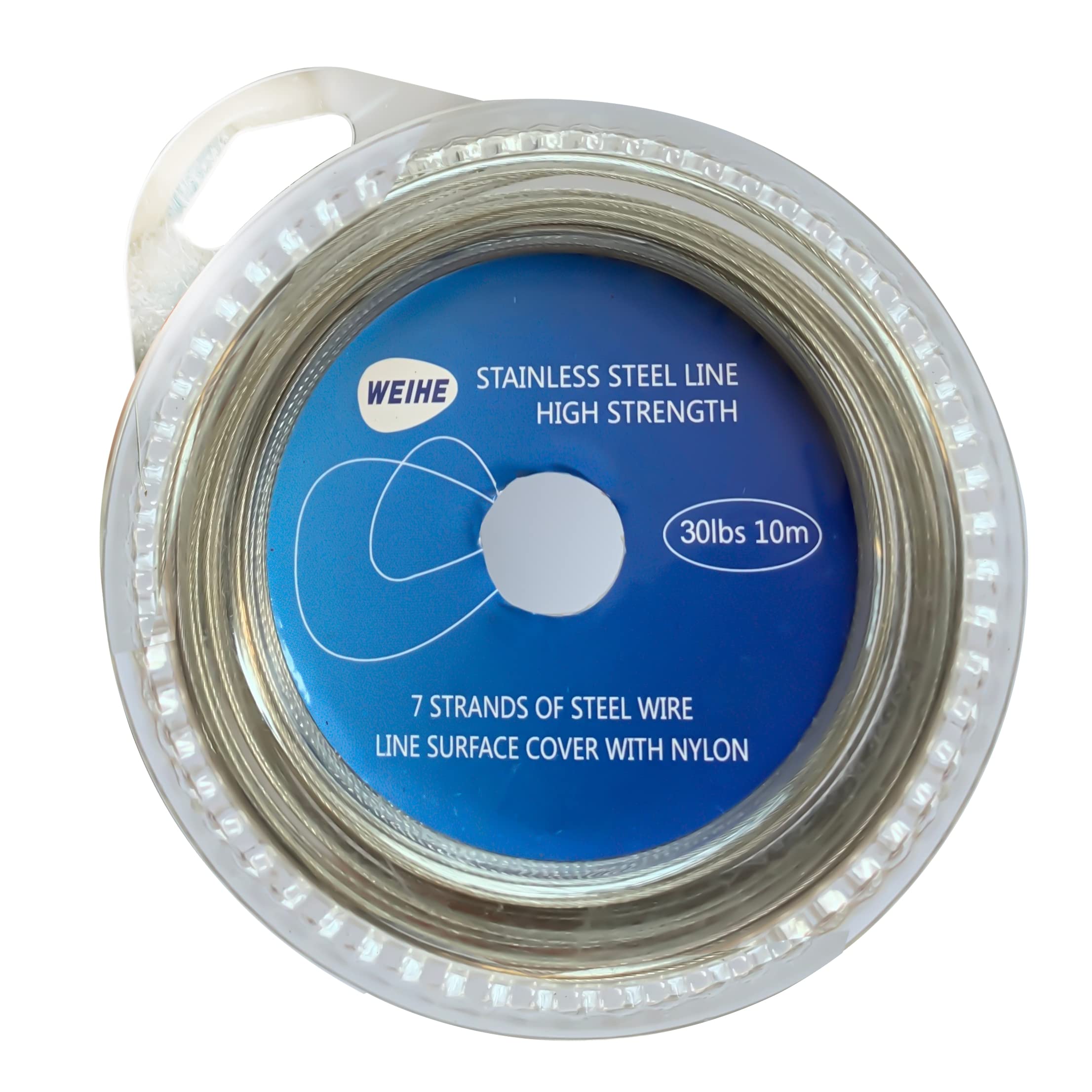 NewShot Fishing Steel Wire Line Leader Set - 10 m Stainless Steel Trace Lure Nylon Coated 1x7 Strands Leader Wire + 10x Crimps Sleeves (10 lbs Line)