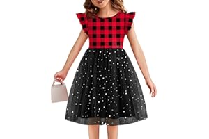 Flypigs Toddler Tutu Dress Girls Ruffle Tulle Dresses Cute Summer Party Princess Sundress for 2-7Y