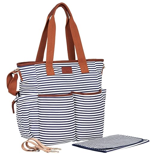 Diaper Bag by Hip Cub - Weekender Tote - Designer Canvas W Cute Baby Change Pad