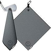 Ghost Golf Magnetic Towel (Greenside) - Premium Ultra-Absorbent Microfiber Golf Towel with Magnet for Golf Carts or Clubs - 18" x 18" Golfing Gear - Waffle Weave Pattern (Dark Grey)
