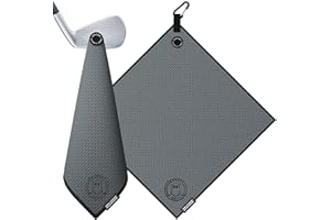 Ghost Golf Magnetic Towel (Greenside) - Premium Ultra-Absorbent Microfiber Golf Towel with Magnet for Golf Carts or Clubs - 18" x 18" Golfing Gear - Waffle Weave Pattern (Dark Grey)