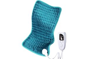 Electric Heating pad for Back/Shoulder/Neck/Knee/Leg Pain Relief, 6 Fast Heating Settings, Auto-Off, Machine Washable, Moist 