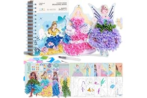 MIROLA KIDS 4 in 1 Poke Craft Kits for Girls, Magic Princess Crafts for Kids Ages 4-8, DIY Activity with Princess Stickers, Watercolor Paint, Diamond Art Gifts for 4 5 6 7 8+ Year Old Girls