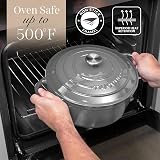 Nuovva Enamelled Cast Iron Dutch Oven 5 Quart Grey with Lid 24cm view 5