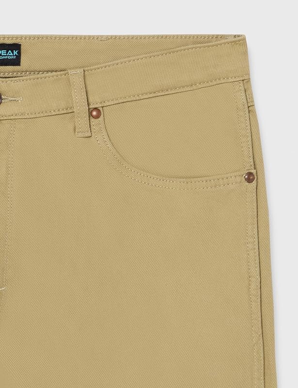 - Jeans masculinos - Corte normal - Conforto máximo - Militar Caqui