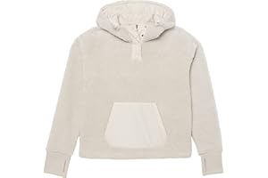 Amazon Essentials Womens Teddy Fleece Quarter Button Hooded Jacket