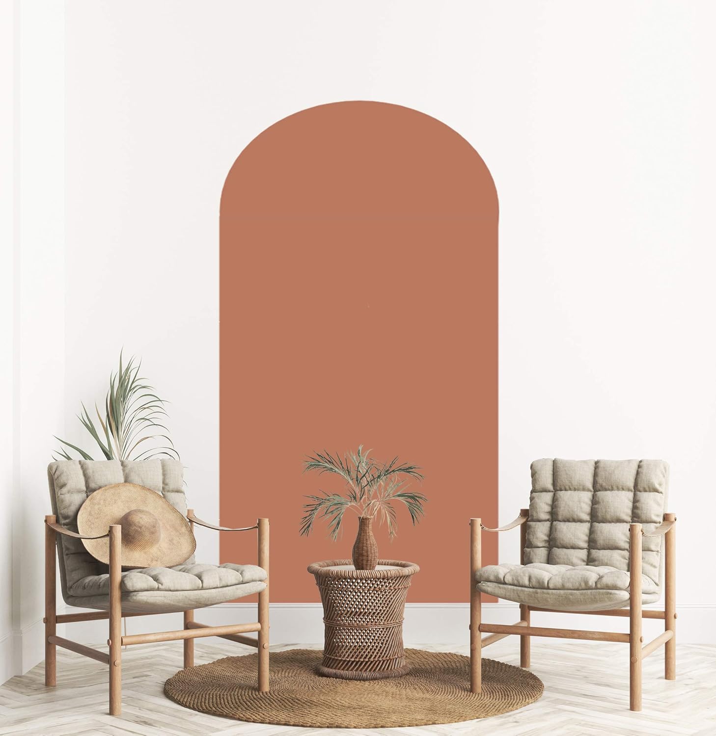 MINICK Arch Wall Decal Decor Sticker - Boho Wall Decor Sticker, Boho Decal, Wall Decals for Living Room, Wall Mural Boho Decor, Arch Wall Stickers, Wall Murals Peel and Stick, Terracotta Decor