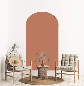 MINICK Arch Wall Decal Decor Sticker - Boho Wall Decor Sticker, Boho Decal, Wall Decals for Living Room, Wall Mural Boho Decor, Arch Wall Stickers, Wall Murals Peel and Stick, Terracotta Decor