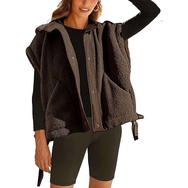 Athlisan Womens Fleece Vest Casual Sleeveless Button Down Sherpa