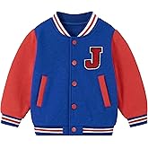 Volunboy Kids Baseball Jacket Varsity Letterman Coat Fall Winter Fleece Bomber Vintage Outerwear