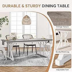 Tribesigns Farmhouse Dining Table for 6