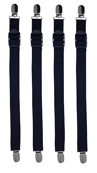 Shirt Stays (Hemd-Halter) - 2 Paar - mit Metallklipper