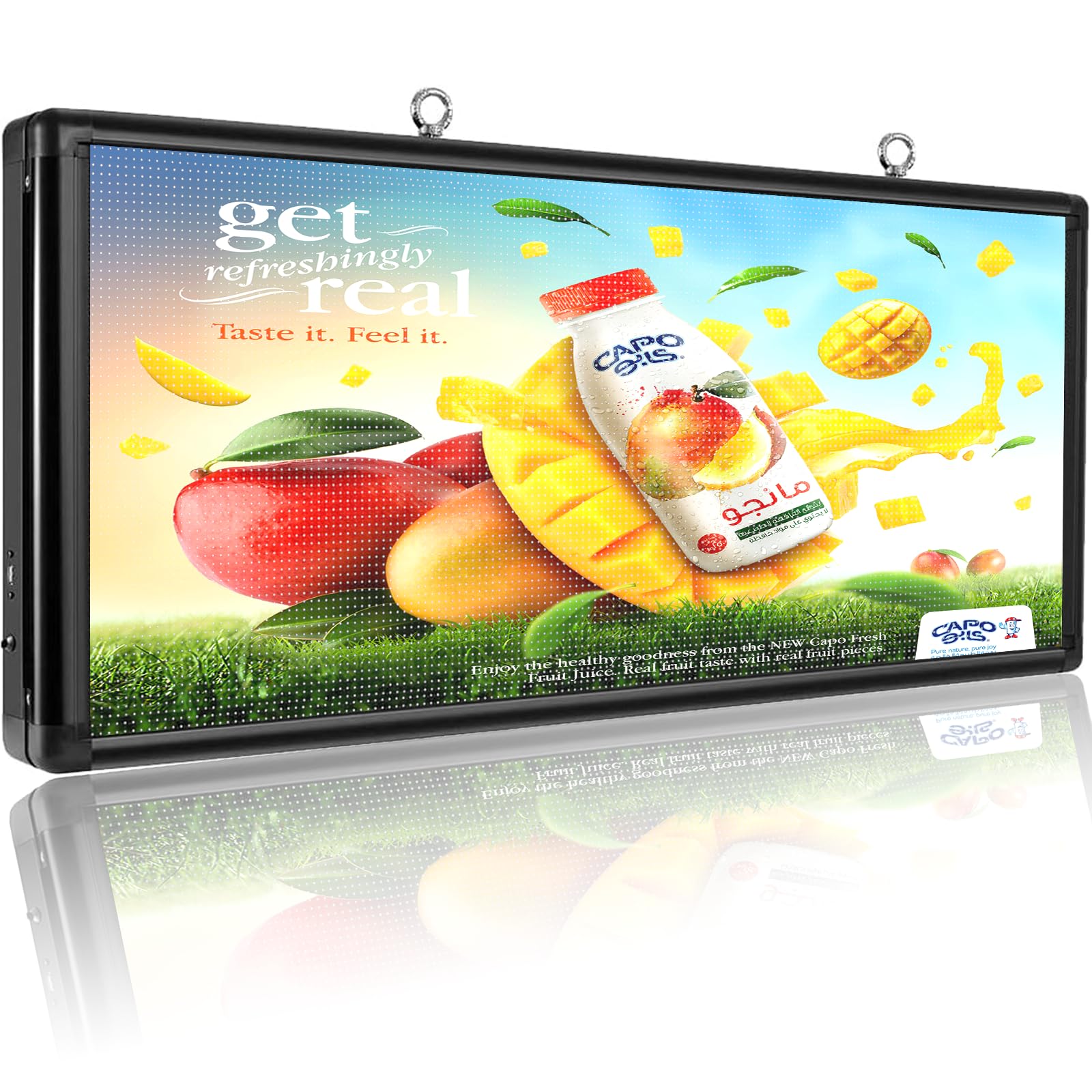 Photo 1 of P6 Outdoor LED Sign, 40''x18'' RGB Full Color Programmable LED Display with High Resolution and New SMD Technology Can Support Texts, Images and Video (40''x18'')