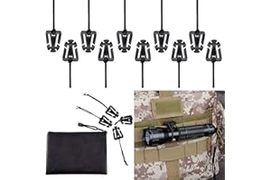 BOOSTEADY Pack of 10 Tactical Gear Clip Molle Web Dominators for Outdoor Hydration Tube Backpack Straps Management with Zippered Pouch