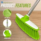 TDBS Soft Broom Indoor Sweeping Brush with Stainless Steel Handle Green view 4