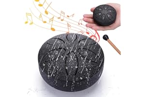 BUSOHA Rain Drum for Outside Garden - 3 Inches 6 Notes Steel Tongue Drum Waterproof Rain Chime for Garden Instrument, Mini Hand Drum Outdoor