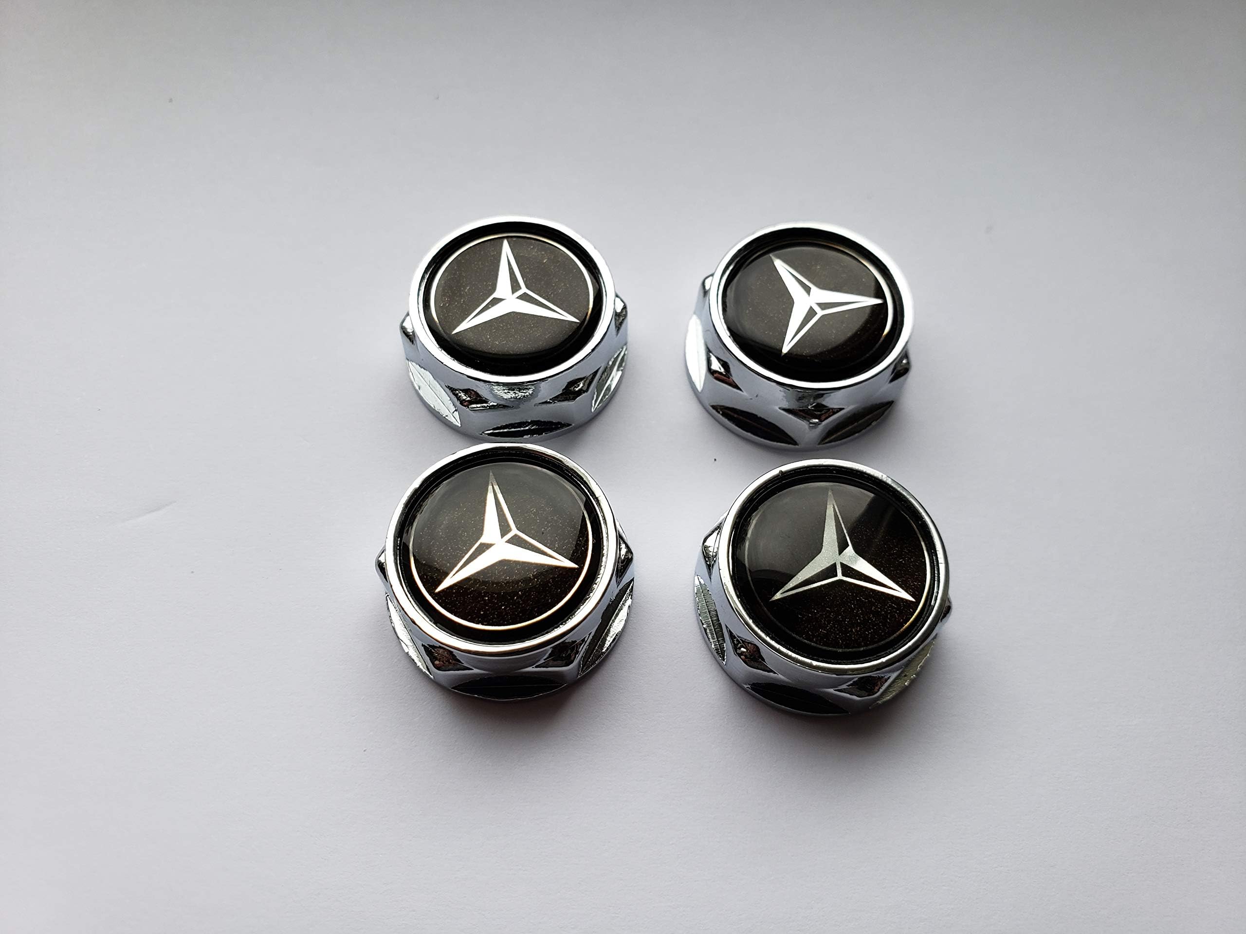 RPOEnterprise Mercedes Benz License Plate Screws Lug Nuts Plate Holders Set of 4 License Plate lugs