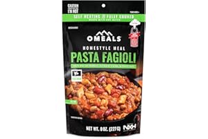 OMEALS Pasta Fagioli-Vegetarian-MRE-Extended Shelf Life-Fully Cooked w/Heater-Perfect for Outdoor Enthusiasts, Travelers, Emergency Supplies-USA Made