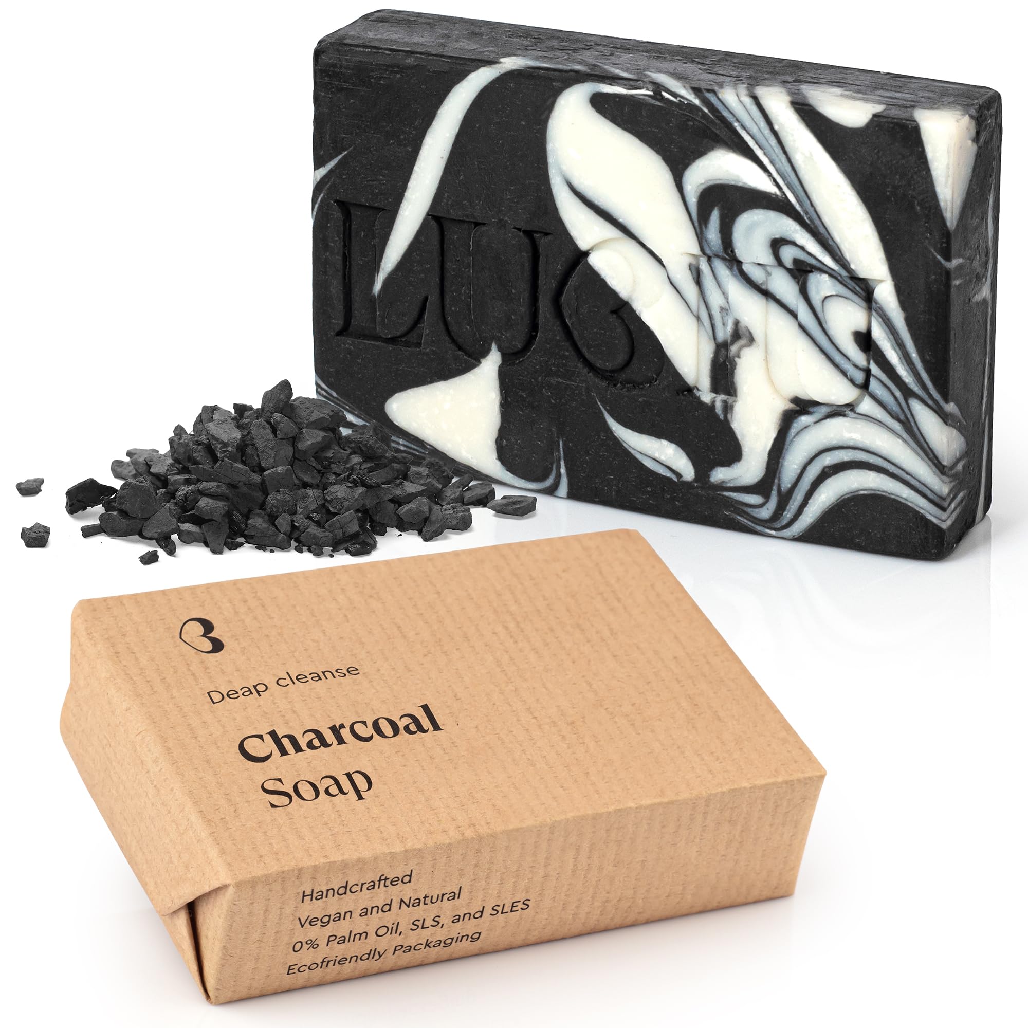 lubiu Activated Charcoal Soap Bar - 100g Scented Black Soap Bar for Natural Body Wash - Deep Cleansing - Body & Hand - for Adult & Teens โ image 1