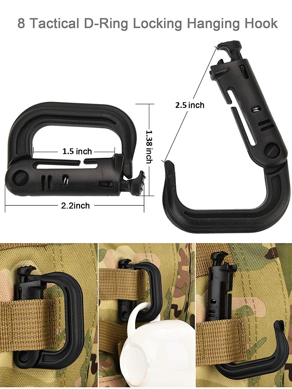30 Pieces Tactical Molle Attachments Tactical Bag Clip Strap Set for Tactical Backpack Molle Bag