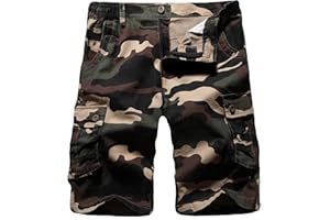 zeetoo Camo Shorts for Men Classic Relaxed Fit Cargo Short Multi-Pocket Outdoor Shorts