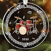 UMACVN Drum Ornaments - Drum Christmas Ornament - Music Ornaments for Christmas Tree - Drummer Gifts for Music Lovers, Players, Girls, Boys, Drummers - Drummer Themed Gifts - Acrylic Ornament 2025