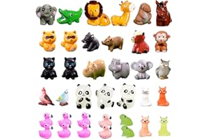 SparkleFab 37 Pcs Mini Resin Animal Figurines for Dollhouse Fairy Garden Accessories Micro Landscape Decor Mystery Blind Bag with Tiger Elephant Owl Giraffe Panda Flamingo Fox Monkey Hippo