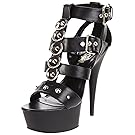 Pleaser Women's Delight-658/BPU/M Platform Sandal,Black Polyurethane/Black,7 M US