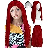 IMEYLE Long Red Wig Straight Yarn Wigs with Center Part Long Red Hair Wig for Anime Cartoon Cosplay Costume Outfit Halloween Christmas Daily Party +Hair Cap