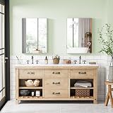 Dripex Single Door Bathroom Mirror Cabinet White 50x70cm Wall Mounted view 2