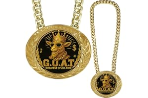 Bambluby 6" Goat Medal Champion Chain – Sports Award Medal for Football, Soccer, Basketball, Funny Winner Trophy for Kids and Adults