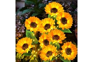 KOOPER Solar Lights Outdoor Decor - Upgraded 3 Pack Solar Garden Lights with 9 Sunflower Lights, Waterproof Solar Outdoor Lights Auto ON/Off Solar Decorative Lights for Garden, Patio, Yard