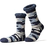 Cozylook Men's Fuzzy Slipper Socks - Non-Slip Grips, Thermal Winter Socks, Plush Sherpa Lined, Gifts & Stocking Stuffers