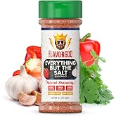 Flavor God No Salt Seasoning, Everything but the Salt Seasoning | No Sodium, Natural, Garlic, Chili &amp; Black Pepper, Salt Substitute, Spices with Flavor, Low Sodium Vegan, Popcorn, Pasta