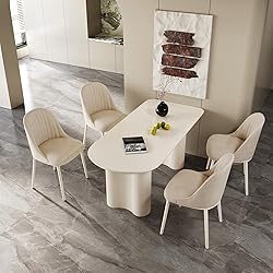Guyii Dining Table Set with 4 Chairs, Modern