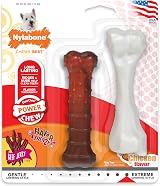 Nylabone Power Chew Durable Dog Chew Twin Pack Small up to 11 kg Beef Jerky &