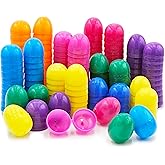 The Dreidel Company Fillable Easter Eggs 50-Pack with Hinge Bulk Colorful Bright Plastic Easter Eggs, Perfect for Easter Egg Hunt, Suprise Egg, Easter Hunt, 2.25" Assorted Colors (50-Pack)