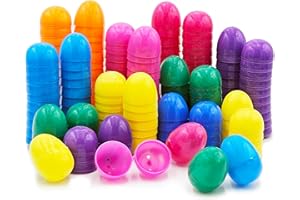 The Dreidel Company Fillable Easter Eggs 2.3" Inch (50 Pack) Hinged Colorful Bright Plastic Easter Eggs, Perfect for Easter E