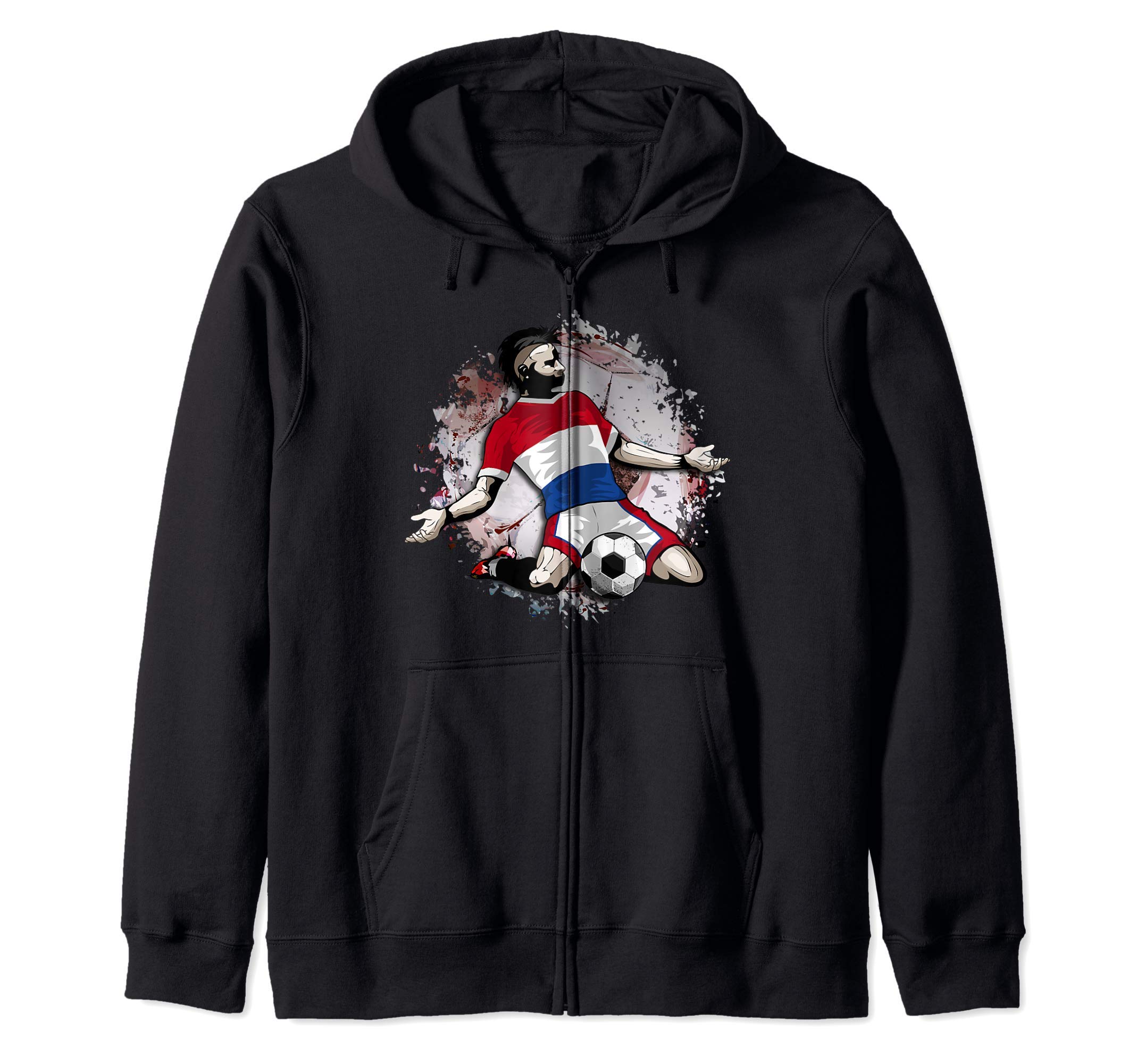 Netherlands Soccer Dutch National Flag Football Lovers Art Zip Hoodie
