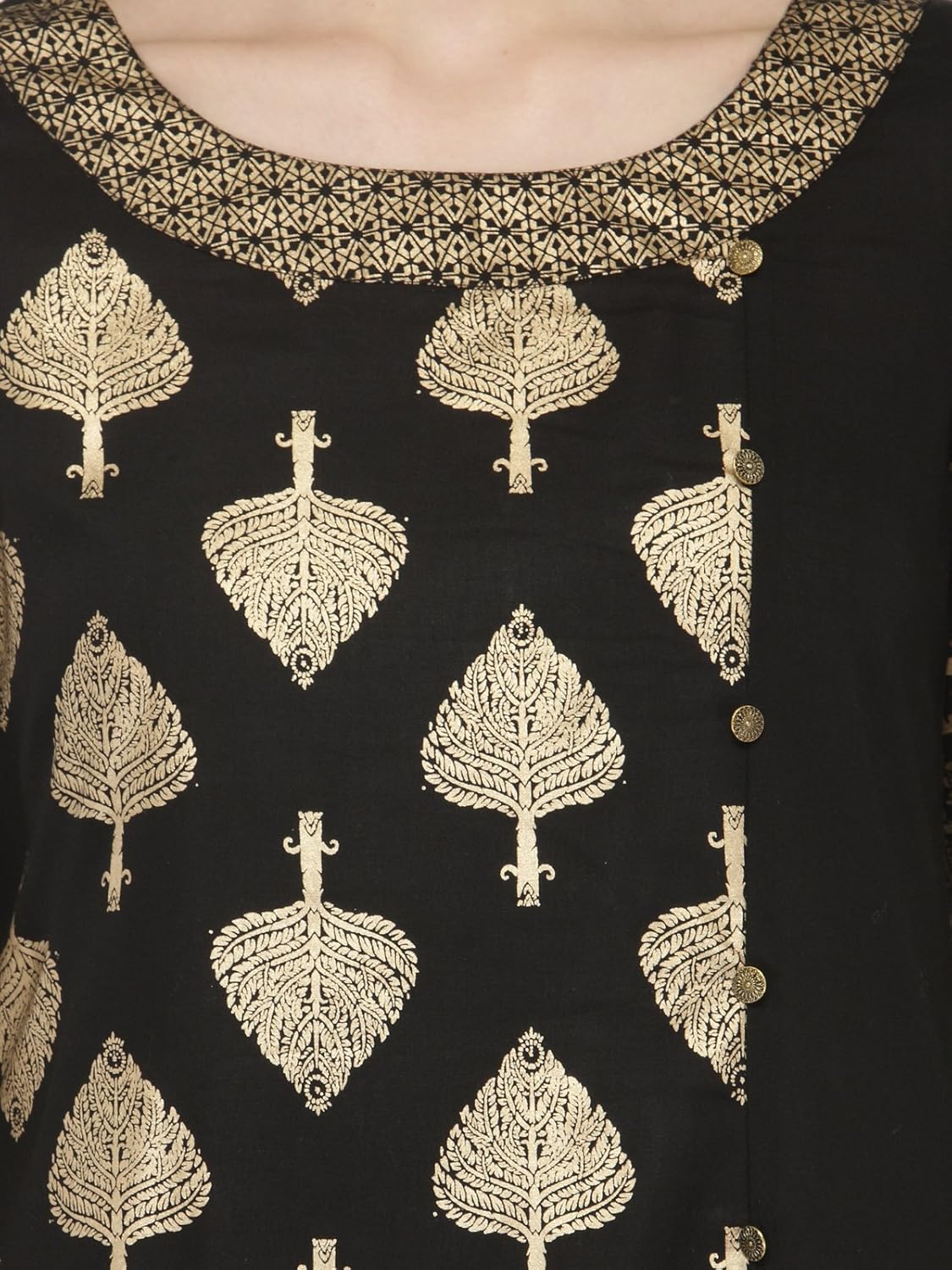 varanga black printed kurta with beige solid palazzo kff-var118165_pz17182
