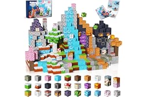 MAGNETOPIA Magnetic Blocks - 150PCS Magnetic Building Block Cubes Dark Forest Glacier Castle, Magnet Toy Building Sets for Kids Age 3+, STEM Stacking Construction Toys Easter Gift for Boys Girls Age 4-8, 8-12