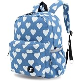 J World Oz Middle School Backpack for Kids. Cute Laptop Bookbag for Girls Boys, Denim Heart