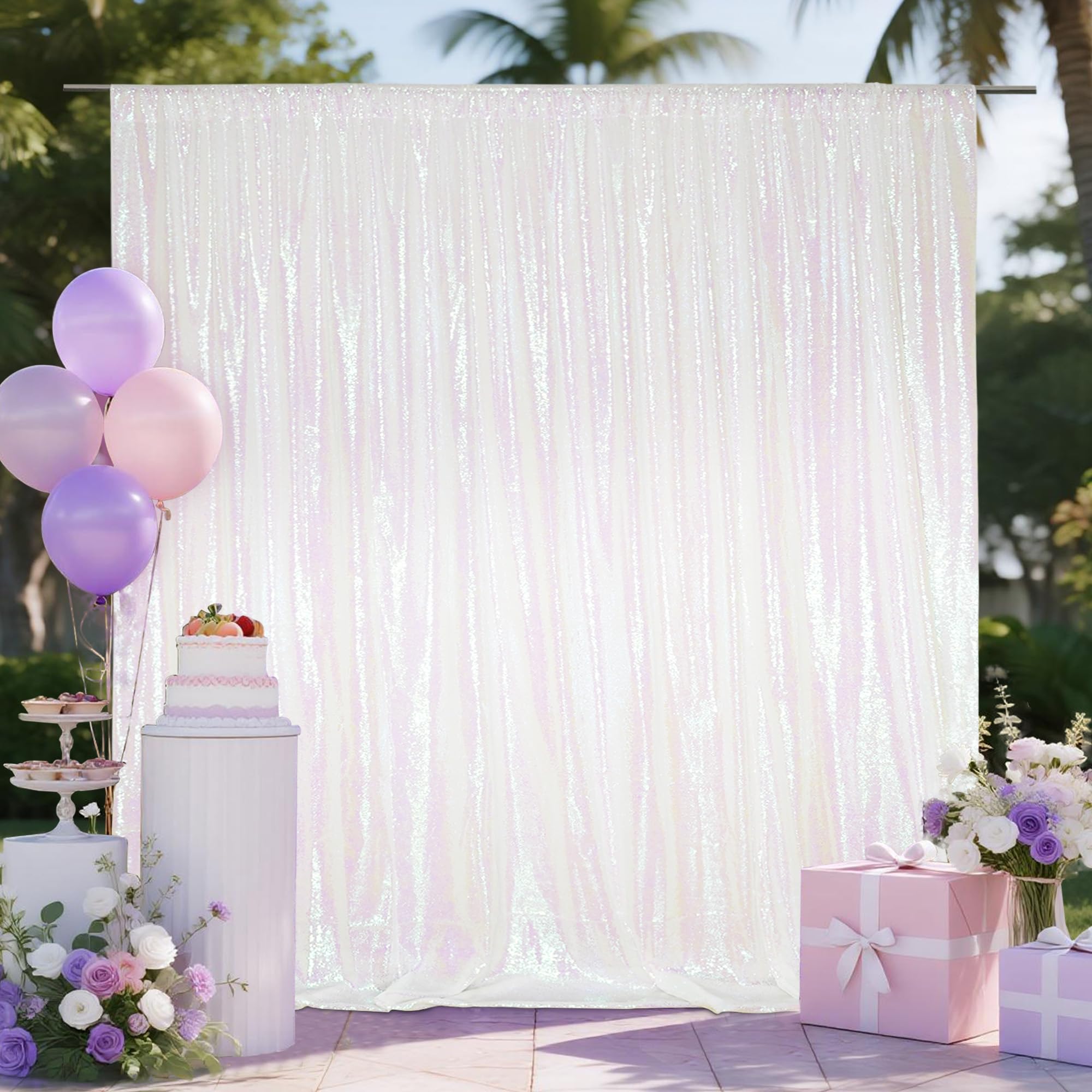 Eternal Beauty 182x214cm Iridescent Shinny Sequin Photography Backdrop Party Prom Wedding Youtobe Banquet Photo Background (6x7 feet)