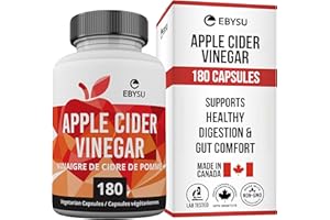 EBYSU Apple Cider Vinegar Capsules (180 Count Apple Cider Vinegar Pills) – Digestion Support Supplement for Men and Women – F