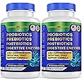 Legend Nutra Probiotics + Prebiotics Postbiotics Digestive Enzymes = 4 in 1 Formula Supplement for Better Digestion Health Women, Men and Gut, 2-Pack, 120 Count