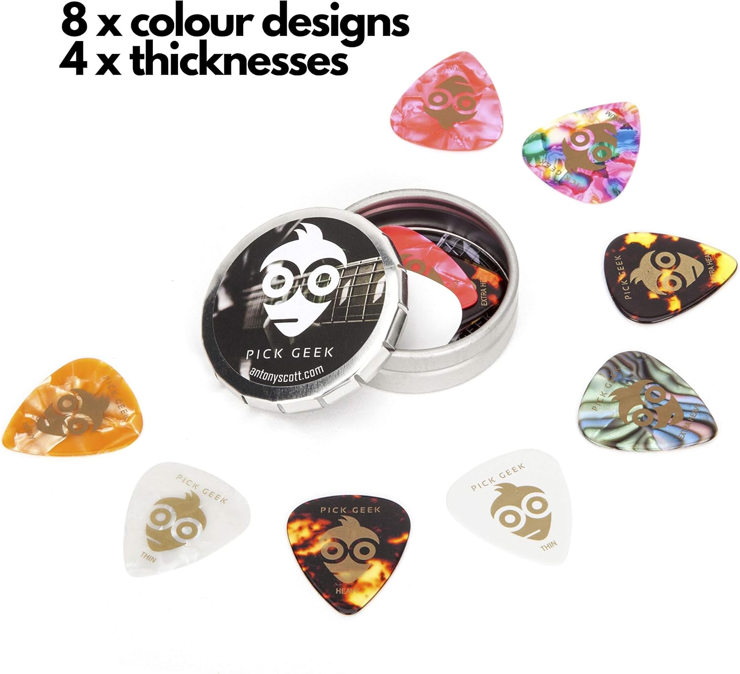 Pick Geek Guitar Picks, CLASSIC, Medium ,Heavy, Extar Heavy - Image 4