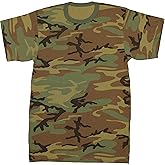 ARMYU Military Camouflage T-Shirt Army Fashion Color Camo Crewneck Tee Short Sleeve Top + Pin