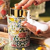 Vintage Rose Ceramic Foaming Soap Dispenser for Bathroom & Kitchen Refillable Lotion Liquid Foam Pump Dispensers