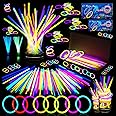 Trimming Shop Glow Sticks Bracelets Wrist Band Neon Necklace for Party Supplies, Birthday, New Year’s Eve, Christmas Party, Wedding Favors, Mixed Color Light Sticks (200pcs)
