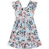 EASWEET Bamboo Viscose Dress for Girls Little Kids and Toddler Ruffle Sleeveless Girls Casual Dress